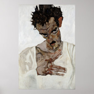 Egon Schiele Självporträtt Affisch Expressionism