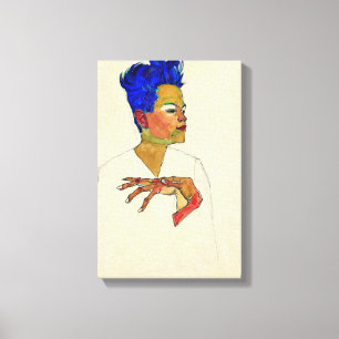 Egon Schiele Självporträtt Canvastryck