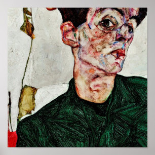 Egon Schiele - självporträtt med den kinesiska Poster