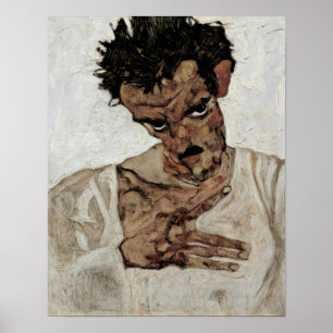Egon+Schiele självporträtt+med+frukt+Lykta Egon Poster