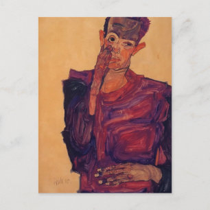 Egon Schiele- Självporträtt med handen vid kinden Vykort
