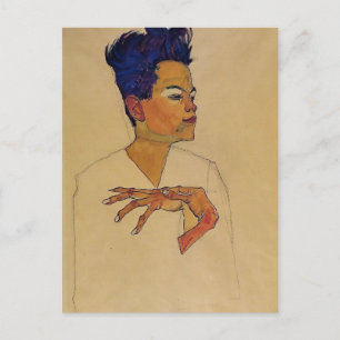 Egon Schiele-Självporträtt med Händer på Chest Vykort