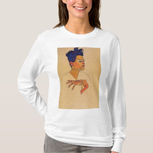 Egon Schiele - Självporträtt med Händer på tä T Shirt