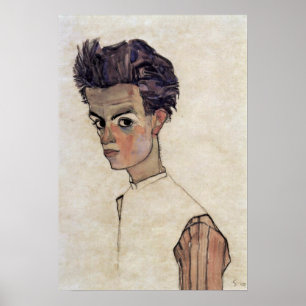 Egon Schiele - självporträtt Poster