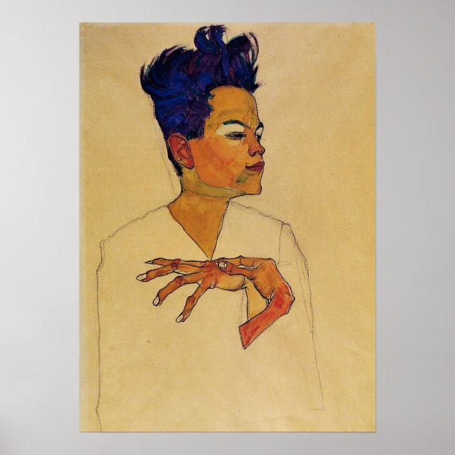 Egon Schiele Självporträtt Poster (Framsidan)