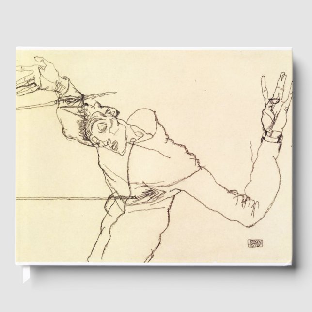 Egon Schiele-Självporträtt som Saint Sebastian Gästböcker (Framsida)