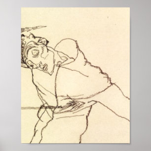 Egon Schiele-Självporträtt som Saint Sebastian Poster