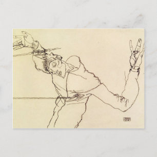 Egon Schiele-Självporträtt som Saint Sebastian Vykort