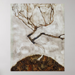 Egon Schiele Small Träd i den sena hösten Poster