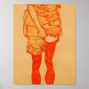 Egon Schiele - Stående kvinnor i rött Poster