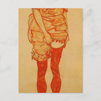 Egon Schiele- Ständiga kvinnor i rött Vykort