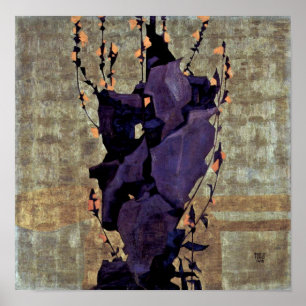 Egon Schiele - Stiliserade blommor lever fortfaran Poster