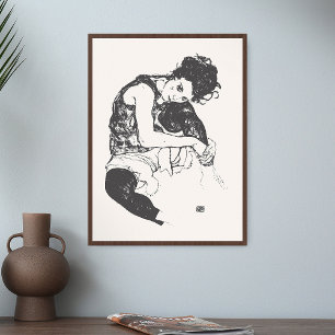 Egon Schiele Teckning I Seed Woman Art Print Poster