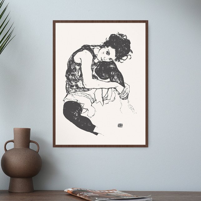 Egon Schiele Teckning I Seed Woman Art Print Poster (Skapare uppladdad)