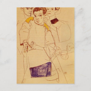 Egon Schiele-Triple Självporträtt Vykort