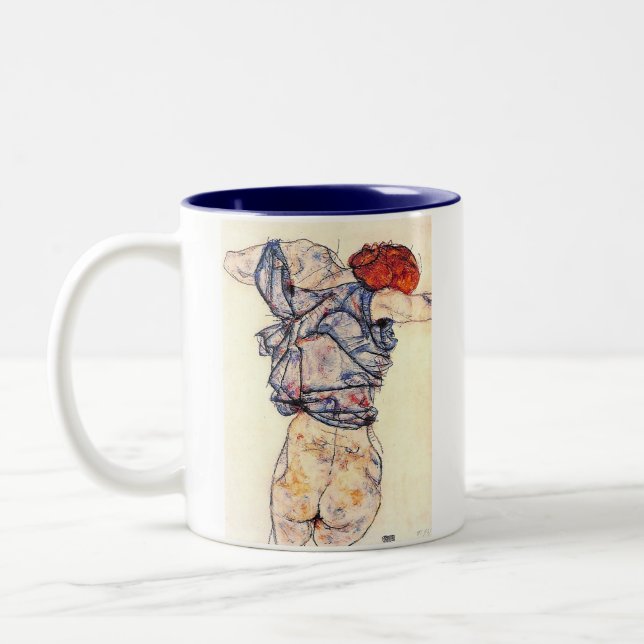 EGON SCHIELE Två-Tonad MUGG (Vänster)