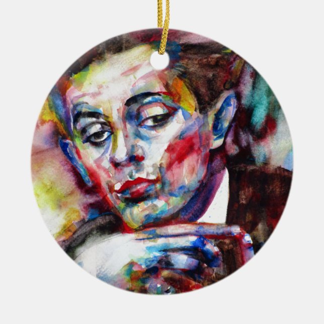 egon schiele - vattenfärgporträtt julgransprydnad keramik (Framsidan)