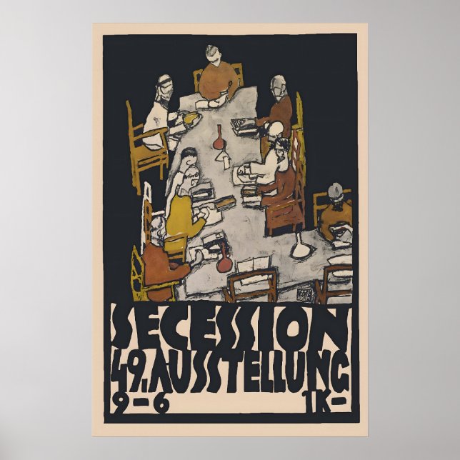 Egon Schiele Wien Secession Utställning Affisch (Framsidan)