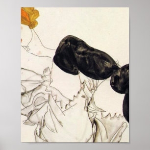 Egon Schiele- Woman in Black Stockings Poster
