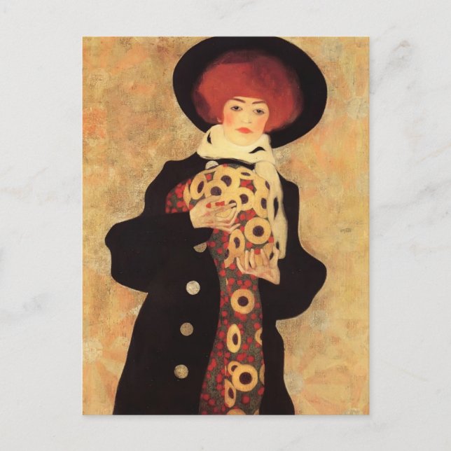 Egon Schiele- Woman med svart hatt Vykort (Framsida)
