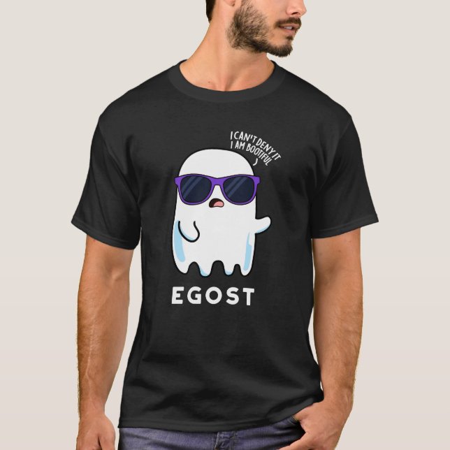Egost Funny Halloween Ego Ghost Pun Mörk BG T Shirt (Framsida)