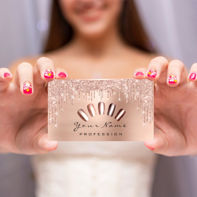 Égouttements maigres de manuURE ro fidelité 10 Visitkort (Égouttements maigres de manucure rose fidelité 10 business card)