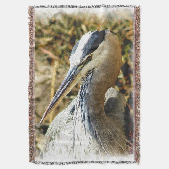 Egret 2 Throw Blanket Mysfilt (Framsidan Vertikal)