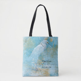 Egret Beach Vacation House Tote Bag Tygkasse