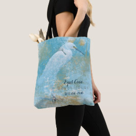 Egret Beach Vacation House Tote Bag Tygkasse