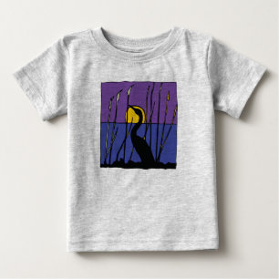 Egret between Reeds Baby Tee Shirt
