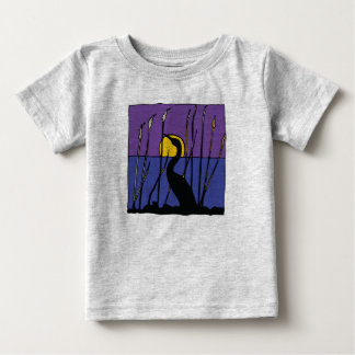 Egret between Reeds Baby Tee Shirt
