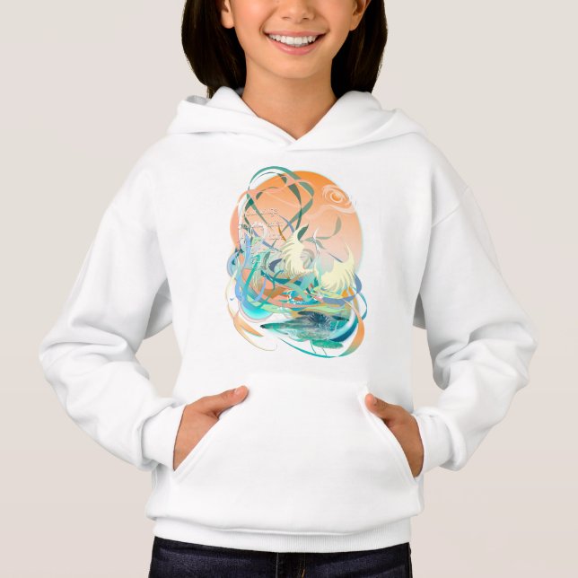 EGRET BIRD RYTHMN OF FLIGHT HOODIE T SHIRT (Framsida)