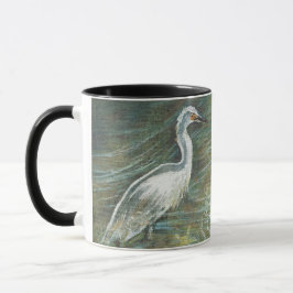 Egret Bird Vatten Art Mugg