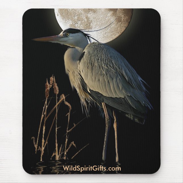EGRET - BLUE HERON Mousepad Series Musmatta (Framsidan)