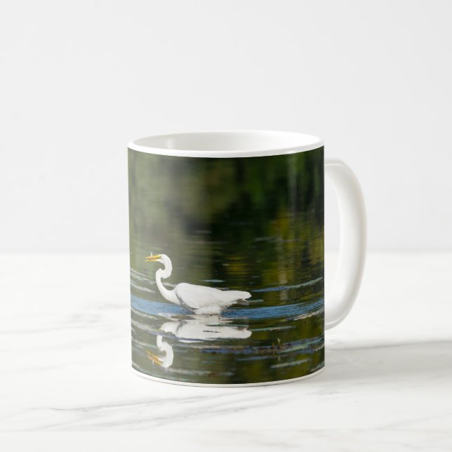 Egret Fish Feast Coffee Mugg (Framsida höger)