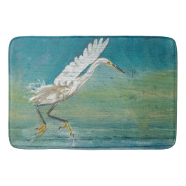 Egret Gorgous Coastal Shorebird Vatten Beach Badrumsmatta