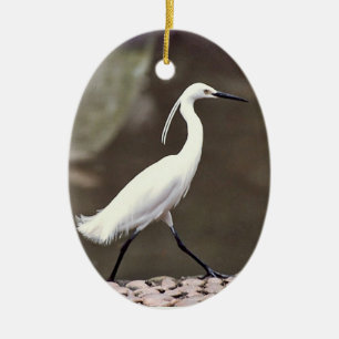 Egret-Helgdag Julgransprydnad Keramik