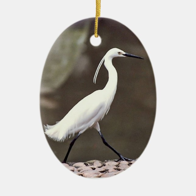 Egret-Helgdag Julgransprydnad Keramik (Framsidan)