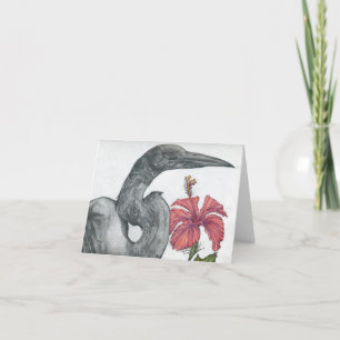 Egret & Hibiscus-kort Kort