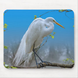 Egret i ett träd Mousepad Musmatta