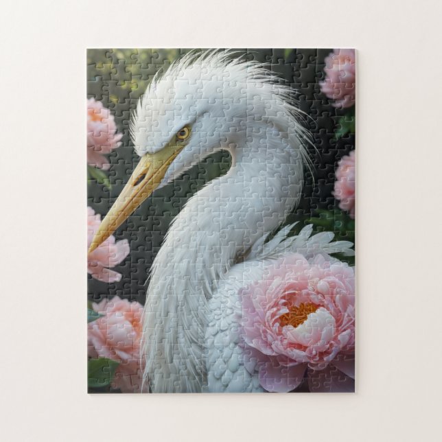 Egret i trädgården pussel (Vertikal)