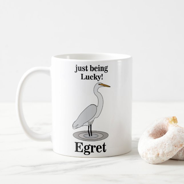 Egret Lucky Bird Kaffemugg (Med munk)