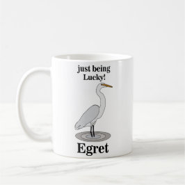 Egret Lucky Bird Kaffemugg