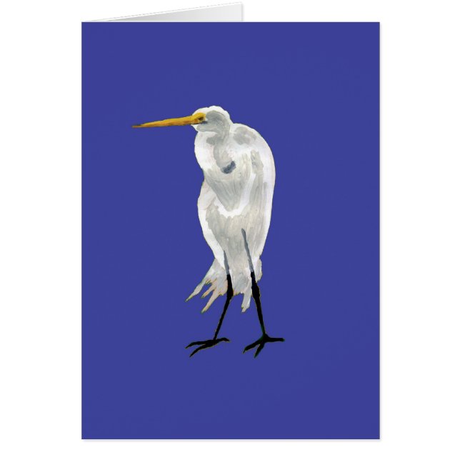 Egret on Blue Hälsningskort (Framsidan)