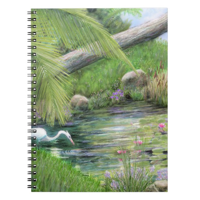 Egret på Pond Anteckningsbok (Framsidan)