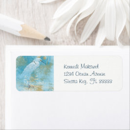 Egret Painting Art Returadress Etikett