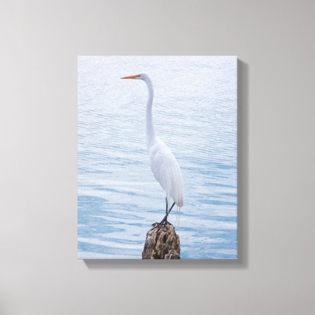 Egret Perch Canvastryck (Framsida)