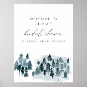 EGRET Rustik Vinter Bröllopsdusch Välkomst Skum Bo Poster