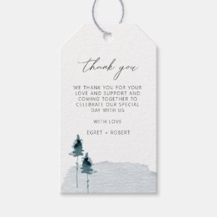 EGRET Slate Blue Gräs Träd Tack Gift Märkres Presentetikett