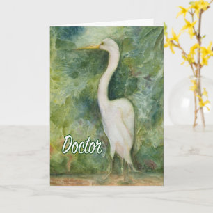 Egret white Birderness Doktor Tack för ditt kort